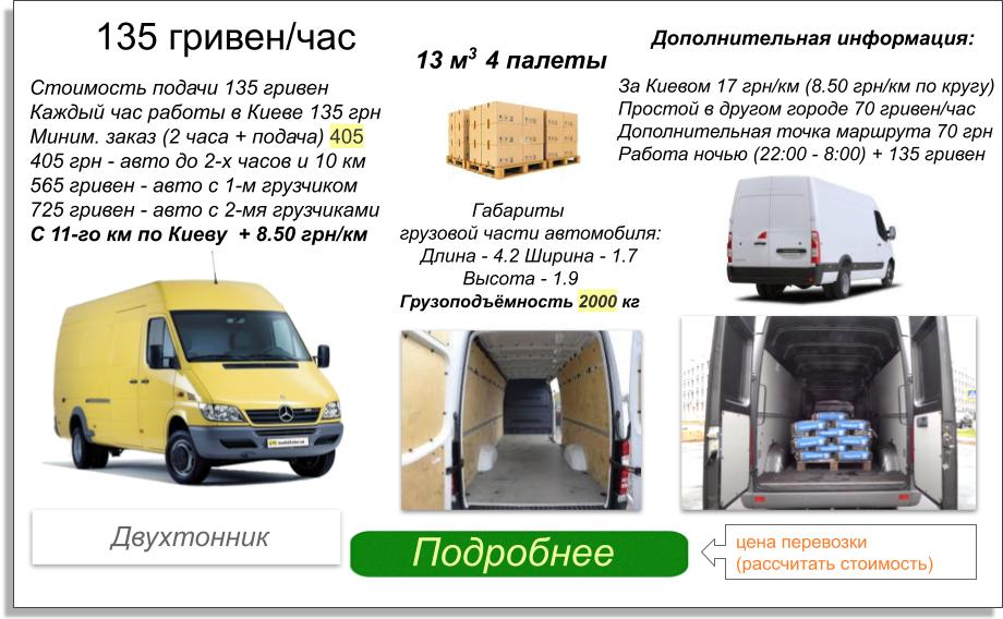 Грузовое такси Киев<br />
 микроавтобус 2т
