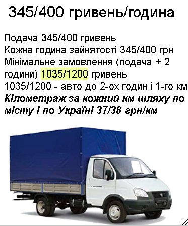 ВАНТАЖНІ ПЕРЕВЕЗЕННЯ КИЇВ ГАЗЕЛЬ