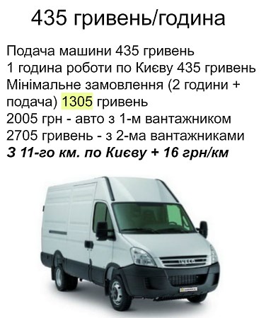 ВАНТАЖНІ ПЕРЕВЕЗЕННЯ КИЇВ МІКРОАВТОБУС 3Т